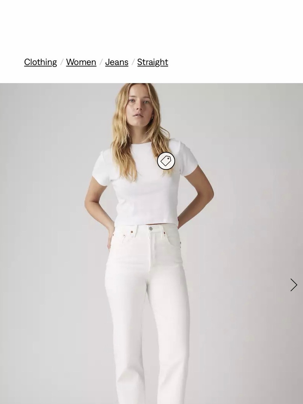 Levi's Women's Ribcage Straight Jeans in White